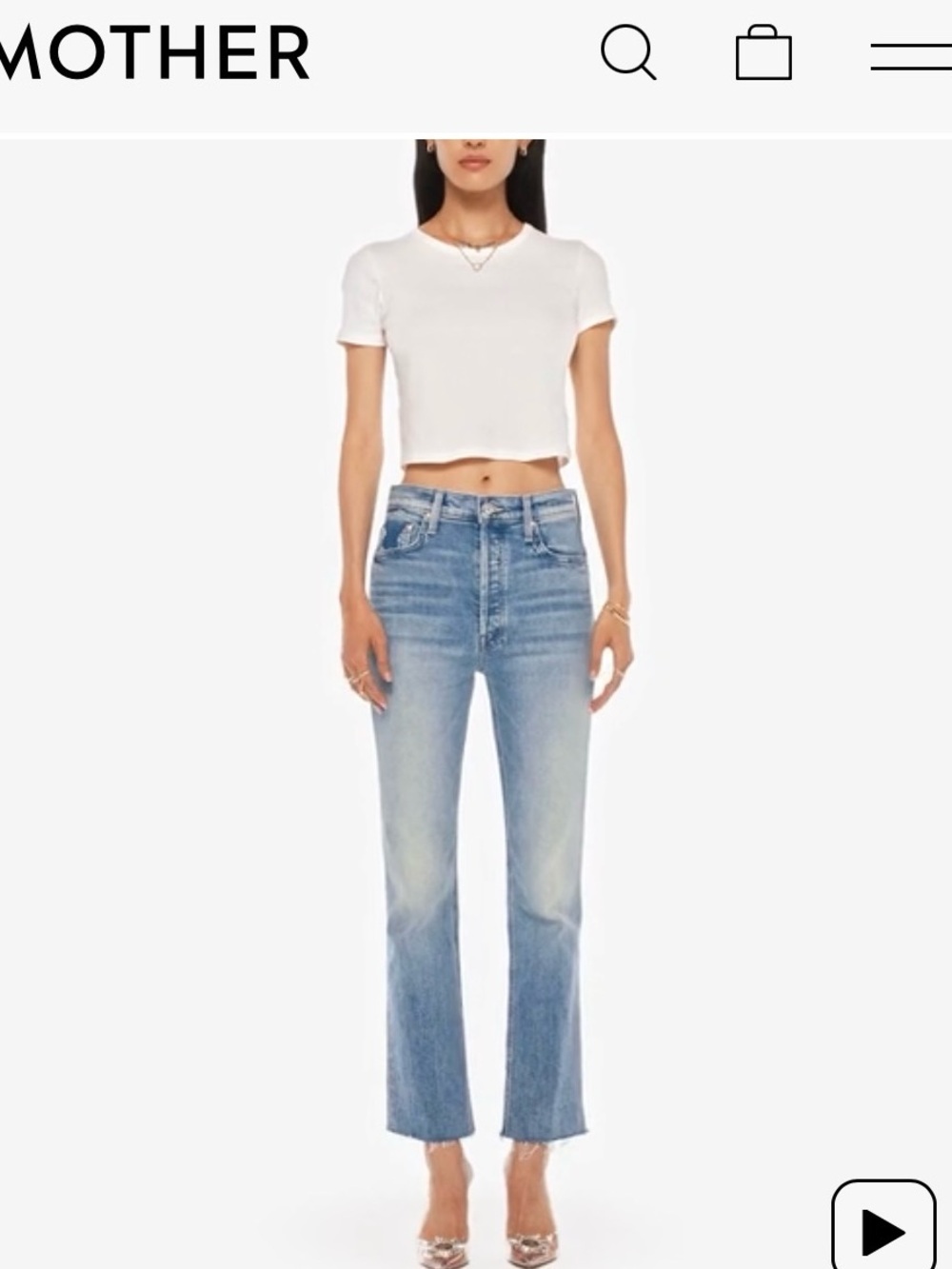 MOTHER The Tripper Ankle High Rise Cropped Flare Jeans Cat Daddy Wash